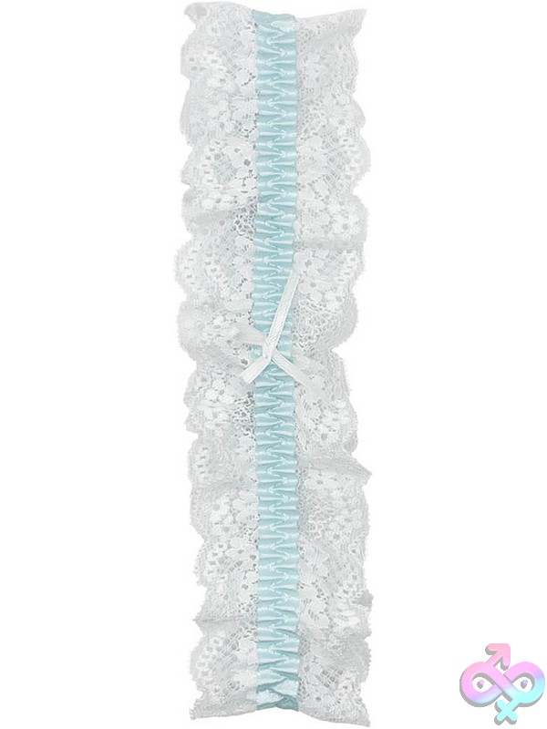 Discreet-Toys-Lace-Garter-White-Aqua-O-S-Nu-Pop-117-Wh-Aq-Os White Aqua Lace Garter By Popsi Lingerie With Dainty Bow And Elastic Band