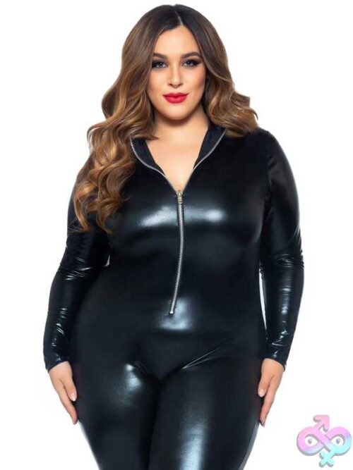 Lame Zipper Front Catsuit - Image 4
