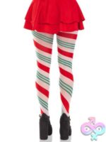 Lane Holiday Ribbon Striped Tights - Green/red - Image 2
