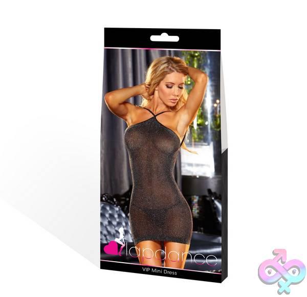 Discreet-Toys-Lapdance-Vip-Mini-Dress-One-Size-Black-Metallic-X-Lc-3Bkblk Vip Mini Dress - One Size - Black Metallic - Image 1