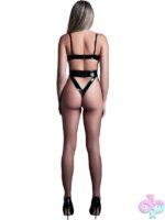 Latex-Look Vinyl & Mesh High Cut Bodysuit Crave Me - Image 2