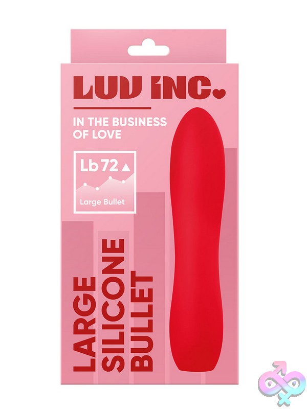 Discreet-Toys-Lb72-Large-Silicone-Bullet-Red-Nu-Ll-7202-06 Large Red Silicone Bullet Vibrator With 10 Modes By Luv Inc
