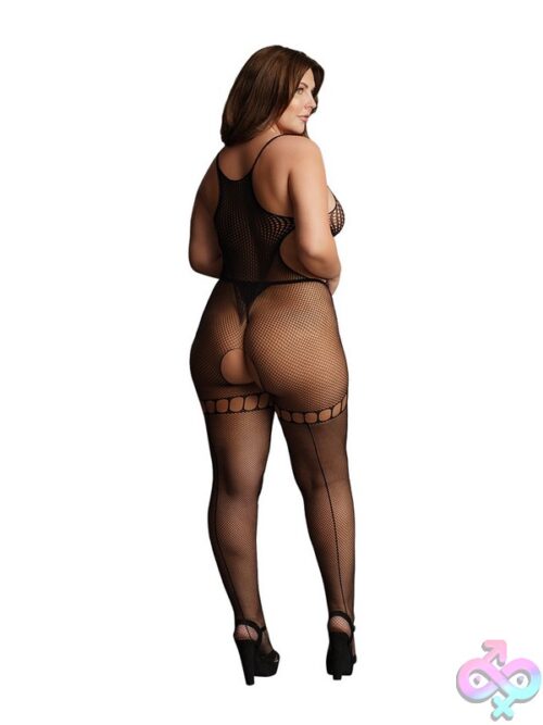 Le Desir Duo Net High Neck Bodystocking Queen Size – Black - Image 3