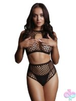 Le Desir Duo Net Key-Hole Bra Set in Black - Image 2