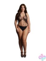 Le Desir Strappy Lace Teddy – Black Plus Size - Image 2