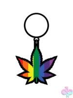 Rainbow Leaf Enamel Keychain - Image 2