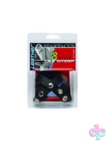 Adjustable black leather figure-8 divider by Spartacus