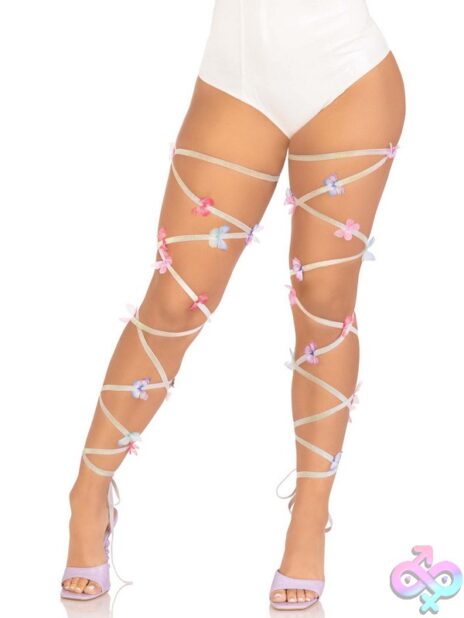Iridescent Glitter Butterfly Leg Wraps by Leg Avenue