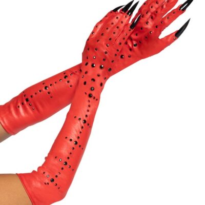 Rhinestone Demon Claw Gloves by Leg Avenue — bold lingerie accessory gloves