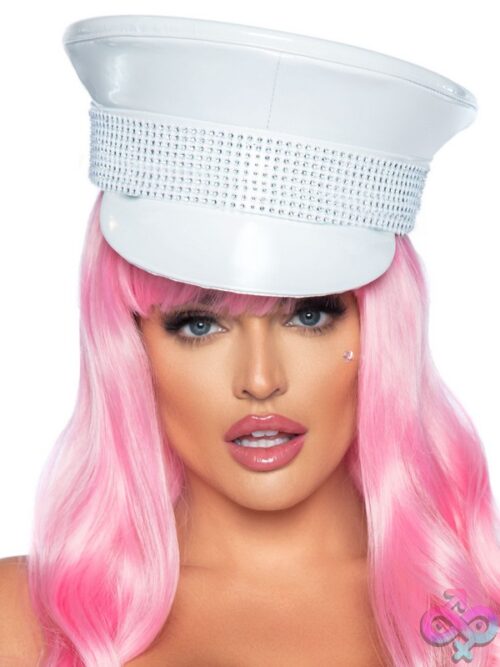 Rhinestone Trimmed Military Hat