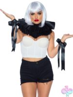 Wrist Cuffs 2 Piece Deluxe Ruffle Neck Piece and Wrist Cuffs by Leg Avenue
