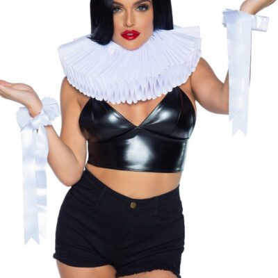 2 Piece Deluxe Ruffle Neck Piece and Wrist Cuffs