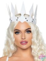 Faux Leather Spiked Crown