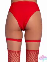 Dual Strap Iridescent Studded Thigh High Garter Suspender Mini Hearts