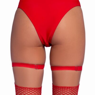 Dual Strap Iridescent Studded Thigh High Garter Suspender Mini Hearts