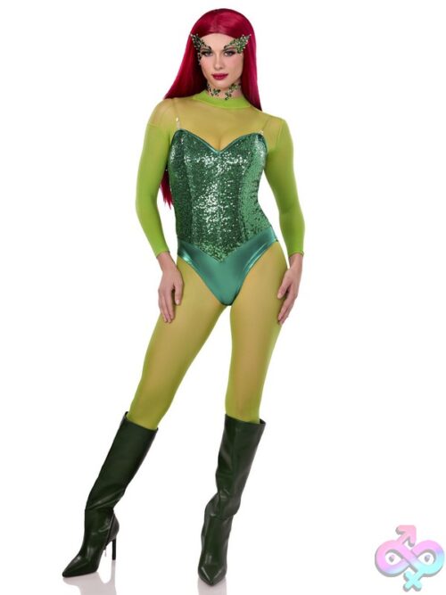 2 Piece Sequin Boned Snap Crotch Bodysuit Detachable Clear Straps