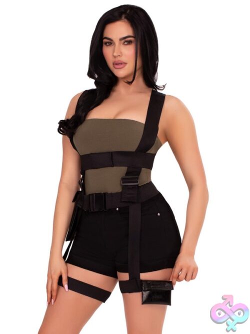 Utility Body Harness Leg Garter And Multi Pocket Detail