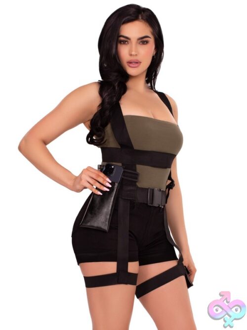 Utility Body Harness Leg Garter And Multi Pocket Detail