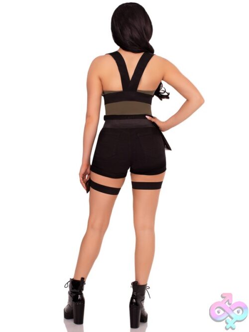 Utility Body Harness Leg Garter And Multi Pocket Detail