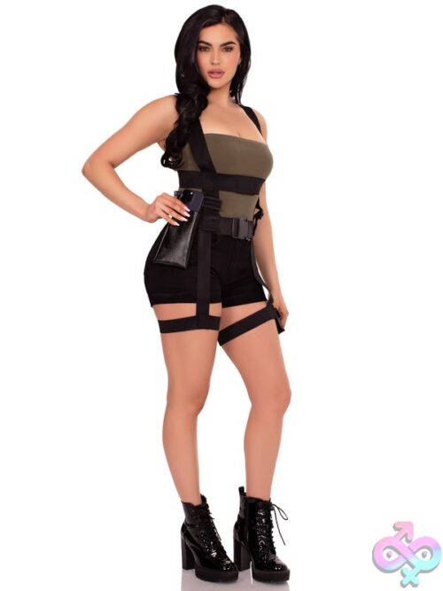 Utility Body Harness Leg Garter And Multi Pocket Detail