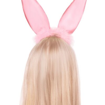 Bendable Marabou Trimmed Satin Bunny Ears