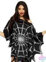Glitter Web Poncho by Leg Avenue — sheer sparkle lingerie cover