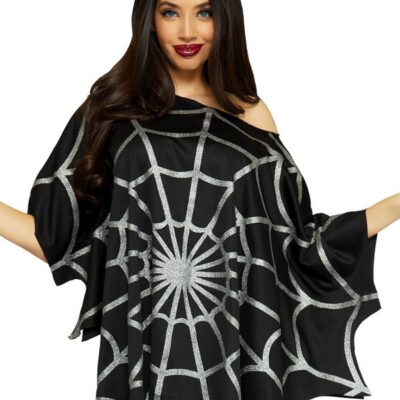 Glitter Web Poncho by Leg Avenue — sheer sparkle lingerie cover