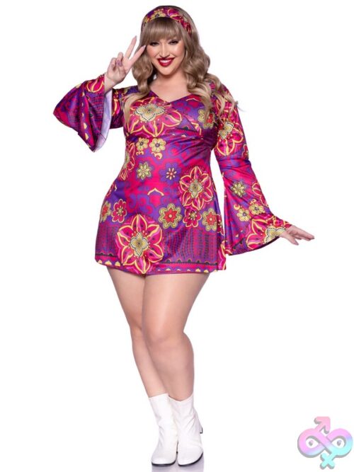Plus Size 2 Pc Hippie Girl Costume