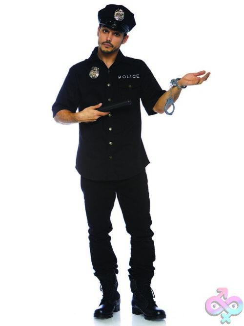 Mens 4 Pc Cuff Em Cop Costume