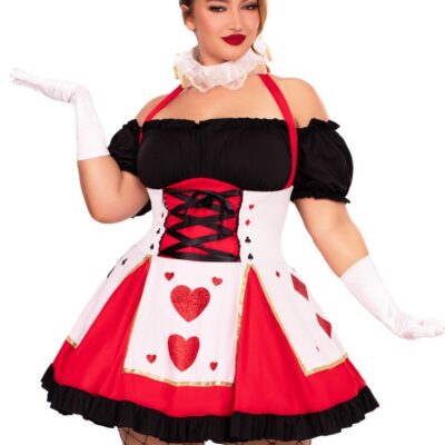 Plus Size 2 Pc Pretty Playing Card Costume by Leg Avenue — playful lingerie set