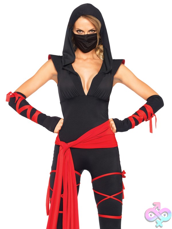 Discreet-Toys-Leg-Avenue-Costume-85087_001_011 Deadly Ninja Costume 4 Piece Set By Leg Avenue