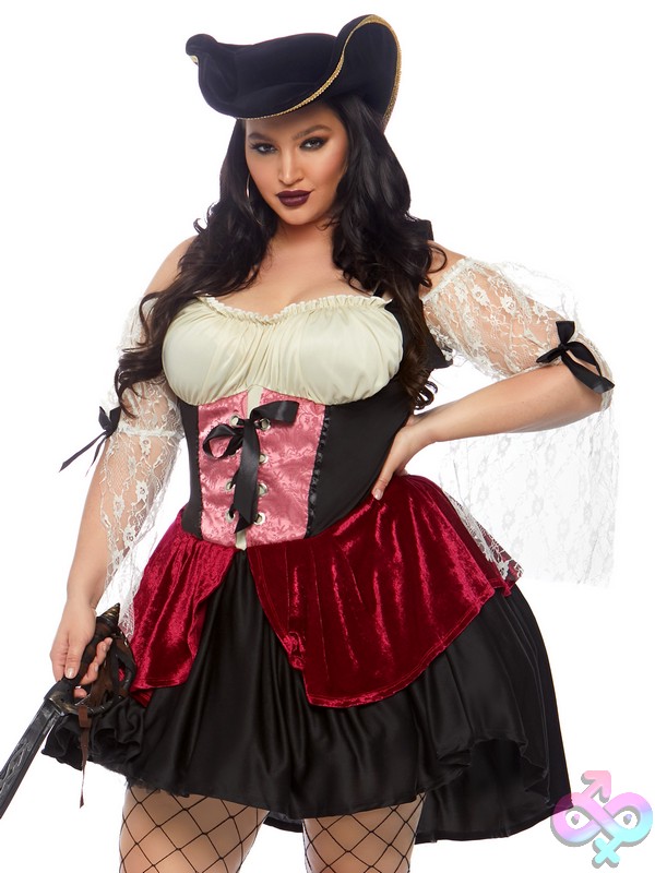 Discreet-Toys-Leg-Avenue-Costume-85157X_001_001 Plus Size Pc Wicked Wench Costume By Leg Avenue — Themed Lingerie Costume