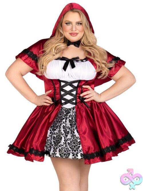 Plus Size 2 Pc Gothic Red Riding Hood Costume