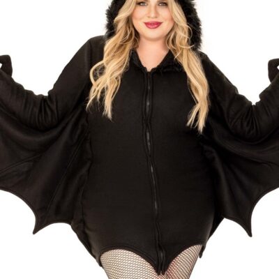 Plus Size PC Cozy Bat Costume by Leg Avenue — flirty themed Halloween lingerie costume