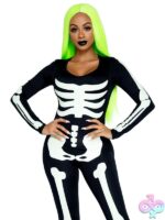 Spandex Printed Glow in the Dark Skeleton Catsuit by Leg Avenue