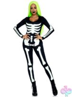 Spandex Printed Glow in the Dark Skeleton Catsuit