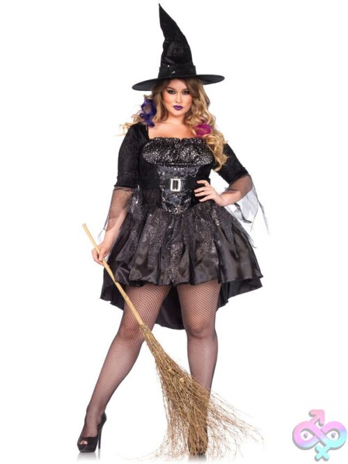 Plus Size 2 Pc Black Magic Mistress Costume