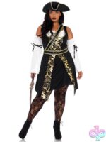 Plus Size 4 Pc Black Sea Buccaneer Costume