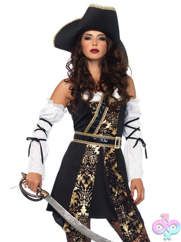 Discreet-Toys-Leg-Avenue-Costume-85563_001_101 Black Sea Buccaneer Costume 4-Piece Set By Leg Avenue