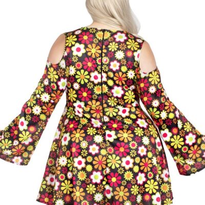 Plus Size 2 Pc Starflower Hippie Costume