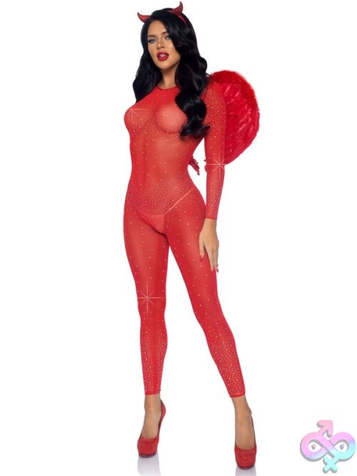 Sheer Rhinestone Catsuit