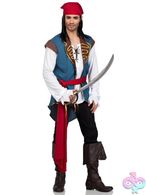 Mens 3 Pc Pirate Scoundrel Costume