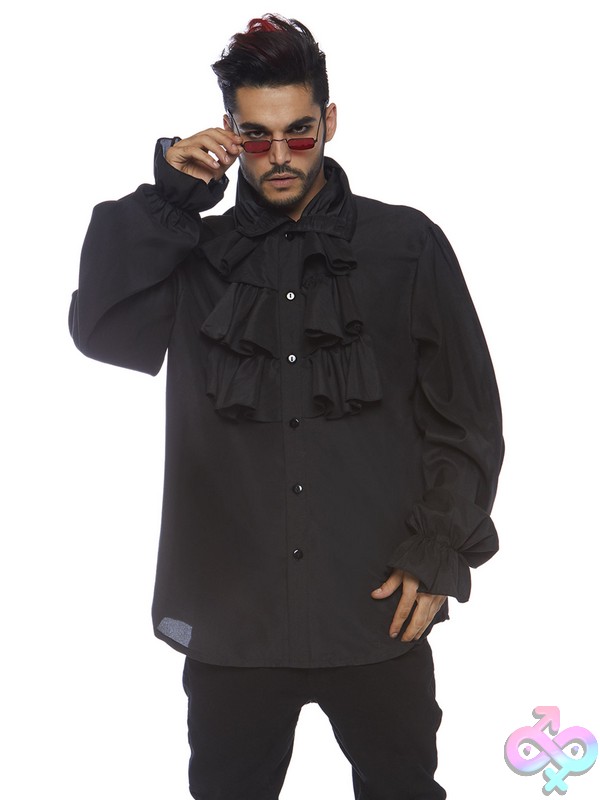 Discreet-Toys-Leg-Avenue-Costume-86688_001_001 Ruffle Front Shirt Lingerie By Leg Avenue — Discreet Delivery