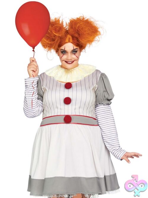 Plus Size Pc Creepy Clown Costume By Leg Avenue — Themed Costume For Bold Playful Nights