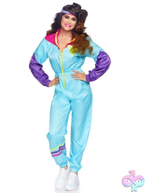 2 Piece Awesome 80S Track Suit Costume