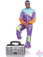 Mens 2 Pc Awesome 80s Track Suit Costume