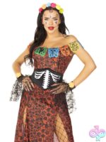 Deluxe Day of the Dead Beauty Costume 5 Piece Set by Leg Avenue