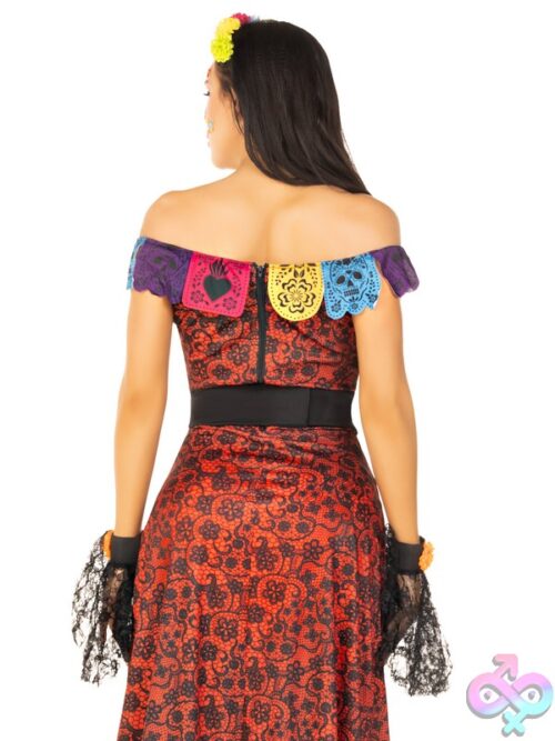 5 Piece Deluxe Day Of The Dead Beauty Costume