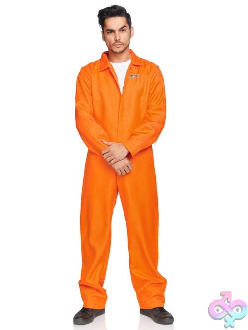 Mens 1 Pc Prison Jumpsuit Costume