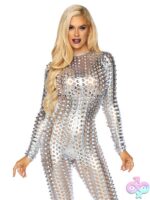 Laser Cut Metallic Catsuit